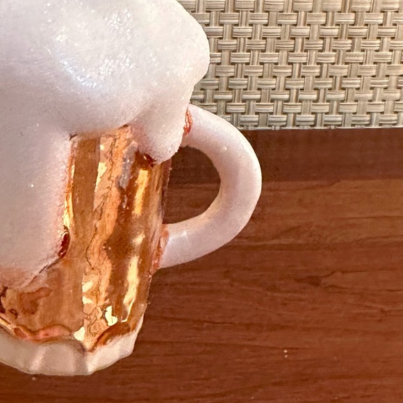 🎄🌟HP🌟Set of 3 Christmas Blown Glass Craft Beer Ornaments Painted Glitter - Picture 6 of 8